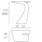 Design high outdoor table H 100 cm, in polyethylene, Wing Vondom Viadurini