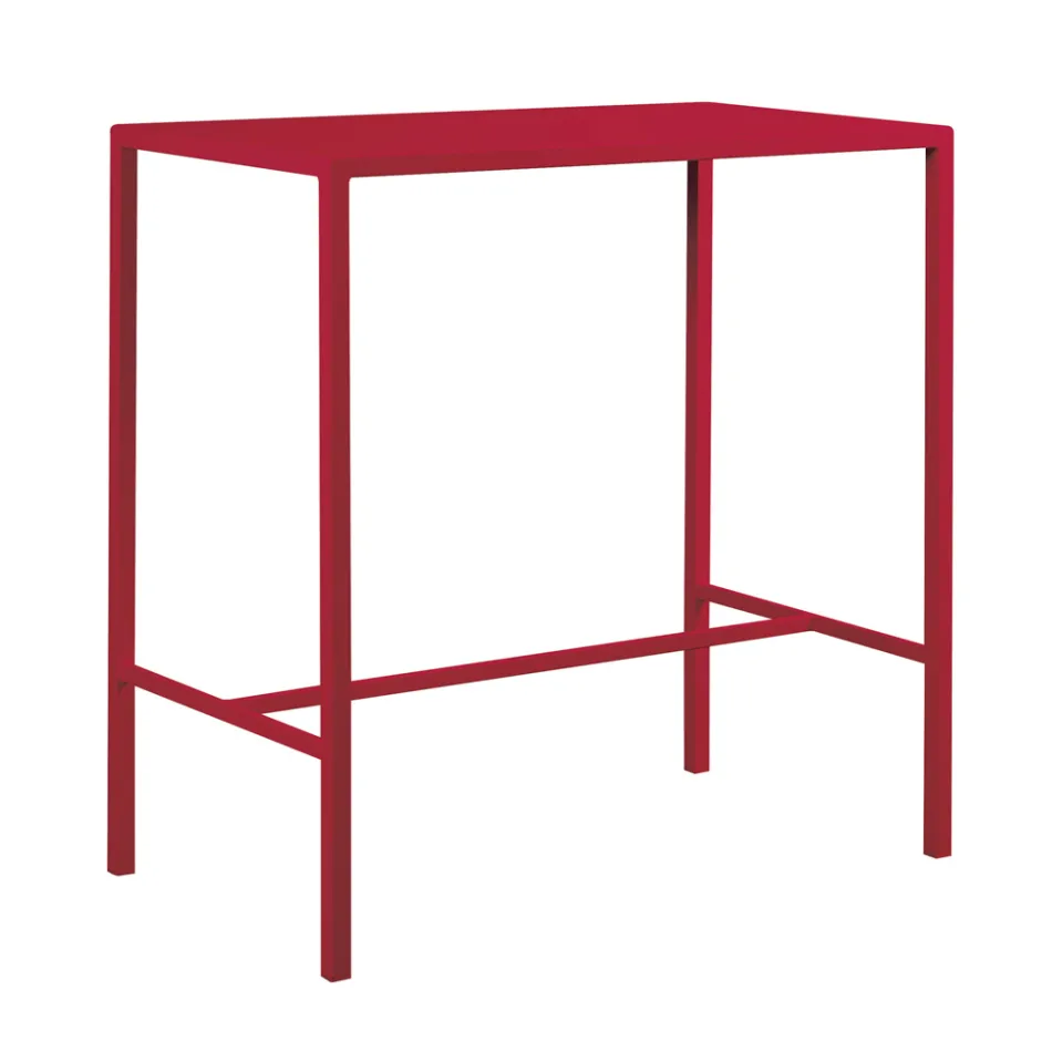 Garden High Table in Galvanized Steel Made in Italy - Vesna Viadurini