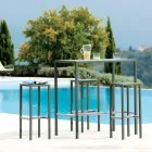 Garden High Table in Galvanized Steel Made in Italy - Vesna Viadurini