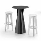 High Polyethylene Table with Round Hpl Top Made in Italy - Tinuccia Viadurini