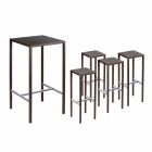 Bar Table with 4 Outdoor Stools in Painted Metal Made in Italy - Fada Viadurini