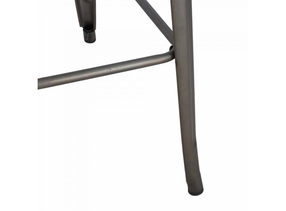 Modern Industrial Style Square Bar Table in Iron and Wood - Sophie Viadurini