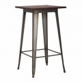 Modern Industrial Style Square Bar Table in Iron and Wood - Sophie