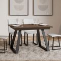 Table with 1 60 cm extension Made of Iron and Wood Made in Italy - Sole