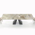 Table with Integrated Extensions and Mink Steel Base Made in Italy - Dalmata