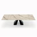 Table with Integrated Extensions in Ceramic and Steel Made in Italy - Dalmata