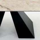 Table with Integrated Extensions in Ceramic and Steel Made in Italy - Dalmata Viadurini