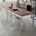 Table with Extendable Top Up to 334 cm Wood Effect Made in Italy - Bavaria