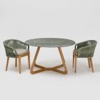 Table with Ceramic Top and Teak Base Made in Italy - Helmet Viadurini