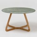 Table with Ceramic Top and Teak Base Made in Italy - Helmet