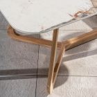 Table with Ceramic Top and Solid Teak Base Made in Italy - Blouse Viadurini