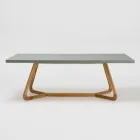 Table with Okumè top with Microcement finish Made in Italy - Blouse Viadurini