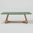 Table with Okumè top with Microcement finish Made in Italy - Blouse Viadurini