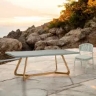 Table with Okumè top with Microcement finish Made in Italy - Blouse Viadurini