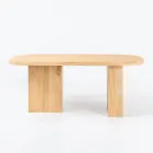 Brushed Teak Table with Rounded Corners - Destination Viadurini