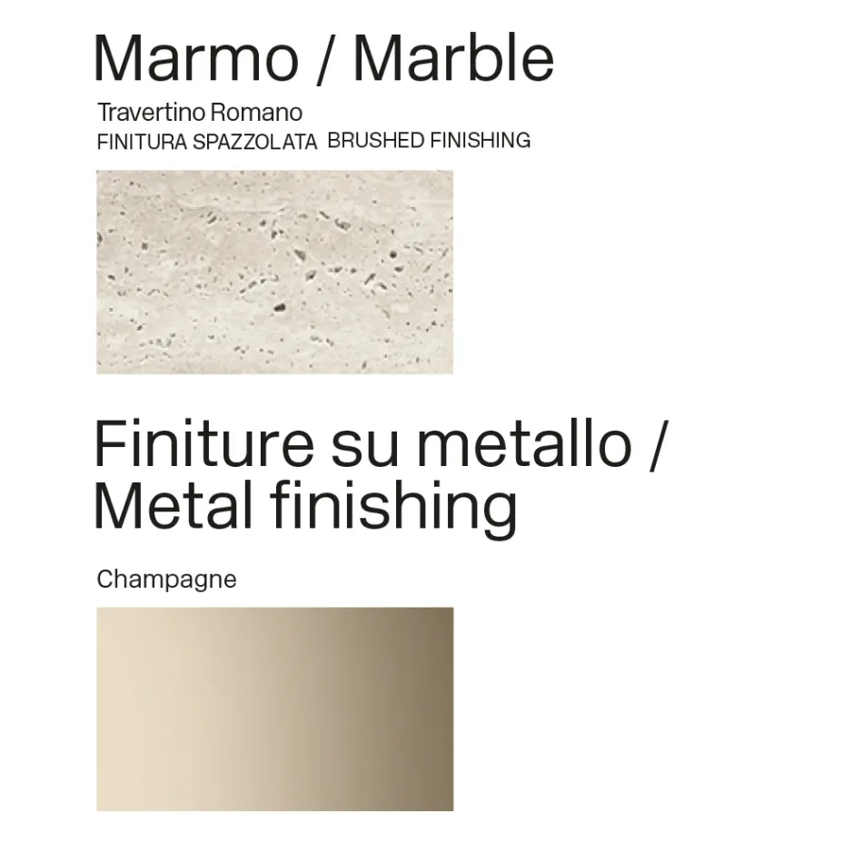 Lunaria Table with Marble Top and Metal Base, Made in Italy Viadurini