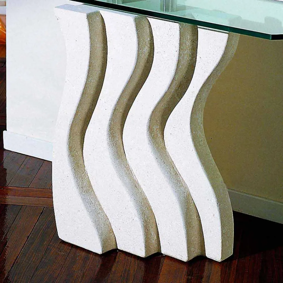 Contemporary design stone and crystal console table Ciril Viadurini