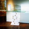 Classic console table made of Vicenza natural stone and crystal Hosios