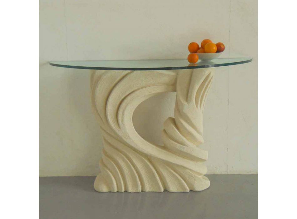 Designer console table in emera design stone and crystal Viadurini