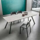Extendable Kitchen Table Up to 210 cm Stone Effect Made in Italy - Giocondo Viadurini