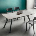 Extendable Kitchen Table Up to 210 cm Stone Effect Made in Italy - Giocondo