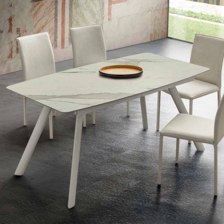 Extendable Kitchen Table Up to 210 cm in Laminam Made in Italy - Giocondo Viadurini