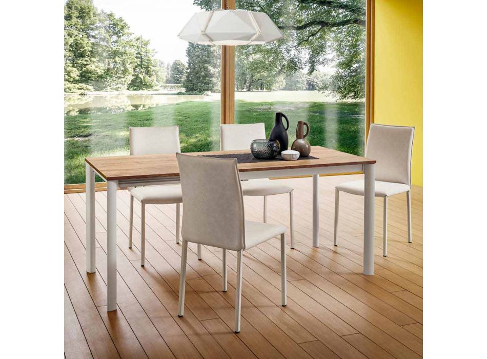 Extendable Kitchen Table Up to 240 cm Wood Effect Made in Italy - Maltese Viadurini