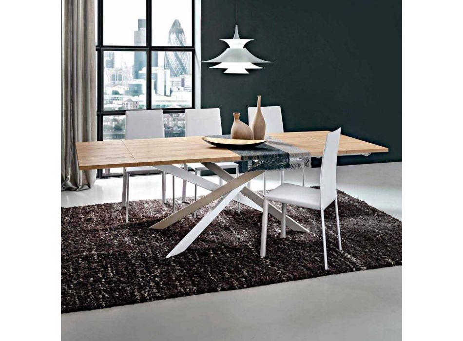 Extendable Kitchen Table Up to 280 cm in Wood Made in Italy - Carlino Viadurini
