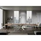 Extendable Kitchen Table up to 440 cm in Wood and Iron Made in Italy - Lennon Viadurini