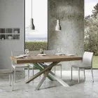 Extendable Kitchen Table up to 440 cm in Wood and Iron Made in Italy - Lennon Viadurini