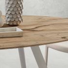 Kitchen Table in Antique Oak and Aluminum Plywood Made in Italy - Lingotto Viadurini