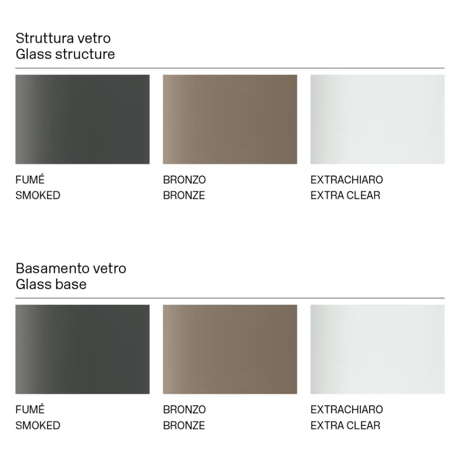 Rectangular Kitchen Table with Glass Top and Base Made in Italy - Tiseo Viadurini