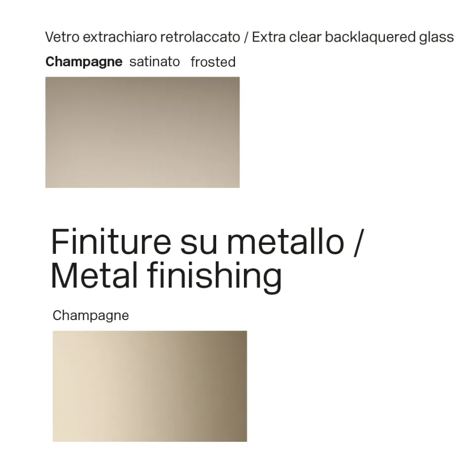 300 cm Glass Table with Metal Base, Made in Italy Design - Lunaria Viadurini