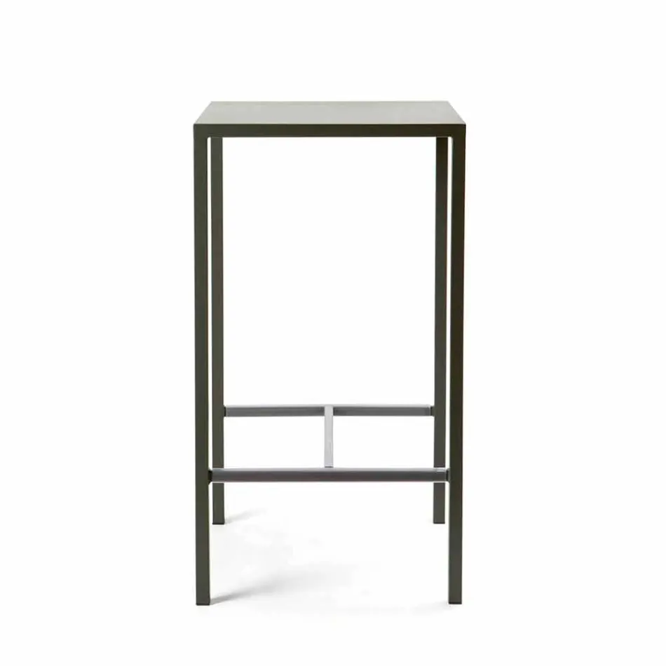 Outdoor Painted Metal Square Bar Table Made in Italy - Fada Viadurini