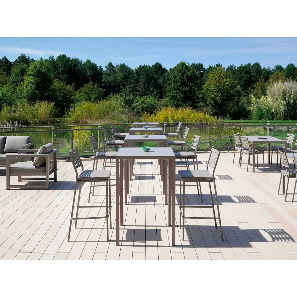 Square Bar Table in Painted Metal Made in Italy - Cuba Viadurini