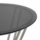 Modern Design Round Bar Table in Iron and Glass - Benita Viadurini