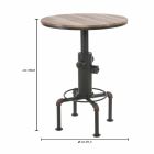 Industrial Style Round Bar Table in Iron and Wood Design - Niv Viadurini