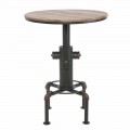 Industrial Style Round Bar Table in Iron and Wood Design - Niv