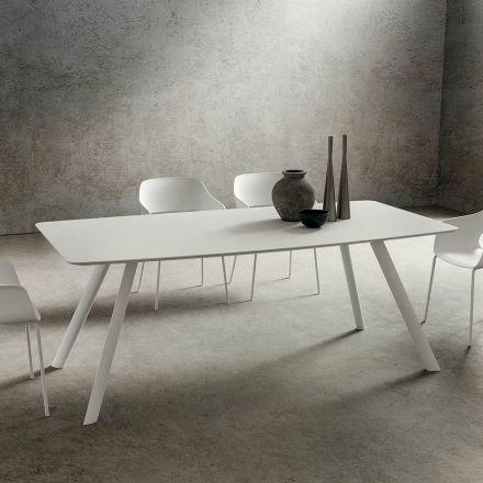 Kitchen Table with Barrel Top in Fenix Made in Italy, Luxury - Lingotto Viadurini