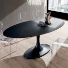 Kitchen Table in Fenix and Lacquered Synthetic Marble Made in Italy - Brontolo Viadurini
