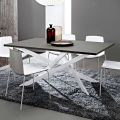 Made in Italy Quality Fenix and White Metal Kitchen Table - Carlino