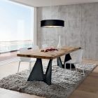 Kitchen Table in Wood and Metal Made in Italy, High Quality - Dotto Viadurini