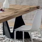Kitchen Table in Wood and Metal Made in Italy, High Quality - Dotto Viadurini