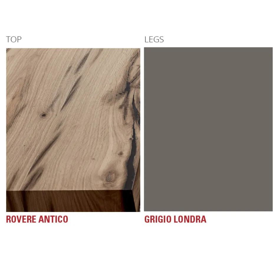 Kitchen Table in Wood and Metal Made in Italy, High Quality - Dotto Viadurini