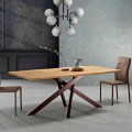 Design veneered wood dining table made in Italy, Dionigi