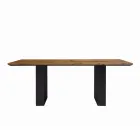 Kitchen Table in Solid Wood and Iron Legs Made in Italy - Pegasus Viadurini
