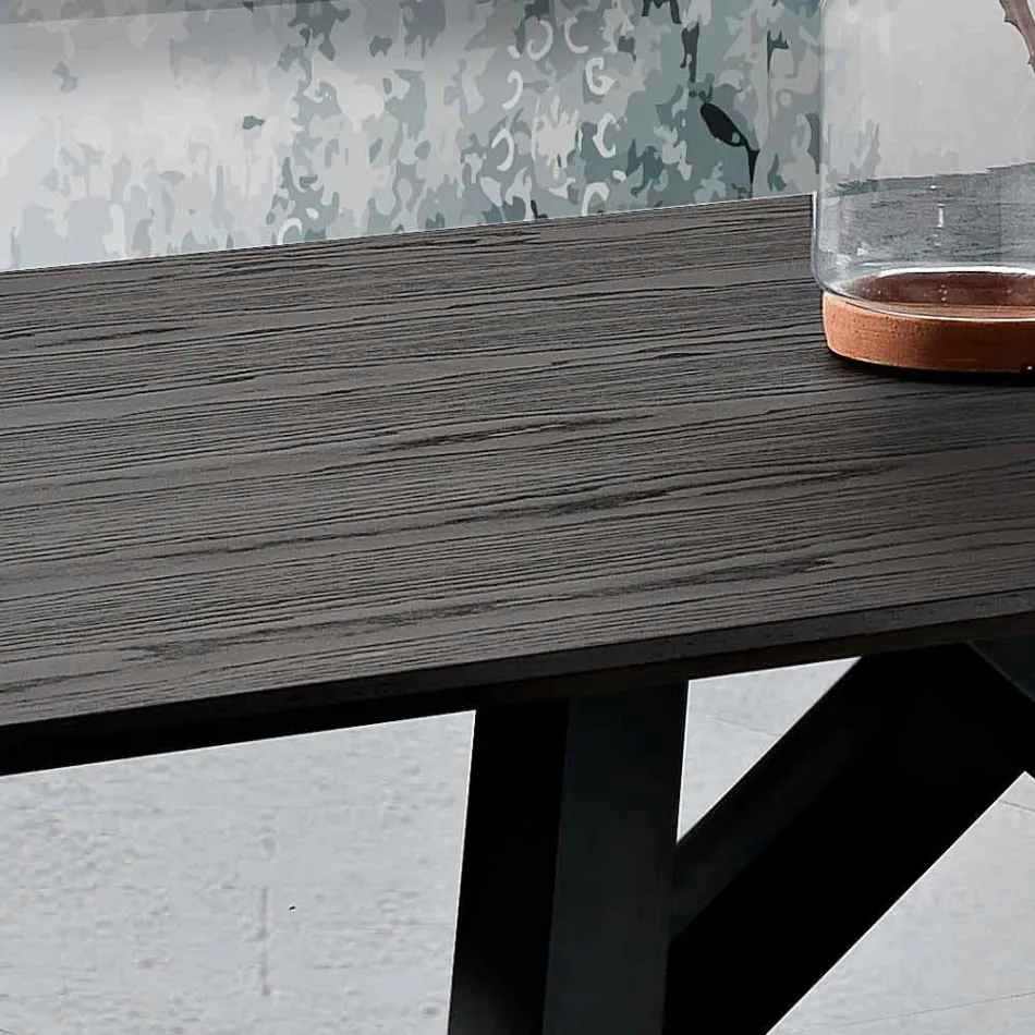 Kitchen table in MDF and metal made in Italy, Wilmer Viadurini