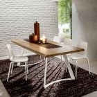 High Quality Debarked Wood Kitchen Table Made in Italy - Pinocchio Viadurini