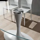 Luxury Kitchen Table in Tempered Glass and Marble Made in Italy - Brontolo Viadurini