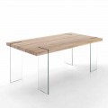 Modern Kitchen Table with MDF Top and Glass Base - Joey